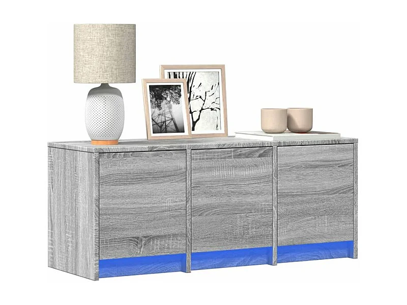 Meuble TV avec LED sonoma gris 97x34x40 bois d'ingénierie