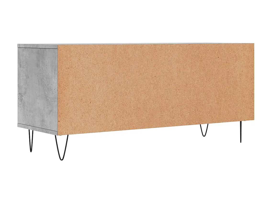 Meuble TV gris béton 100x34,5x44,5 bois d'ingénierie