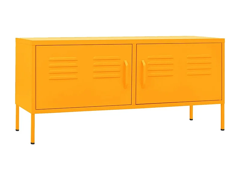 Meuble TV Jaune moutarde 105x35x50 Acier