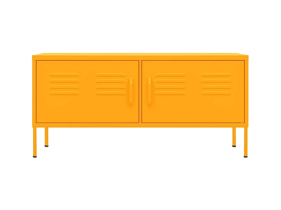 Meuble TV Jaune moutarde 105x35x50 Acier