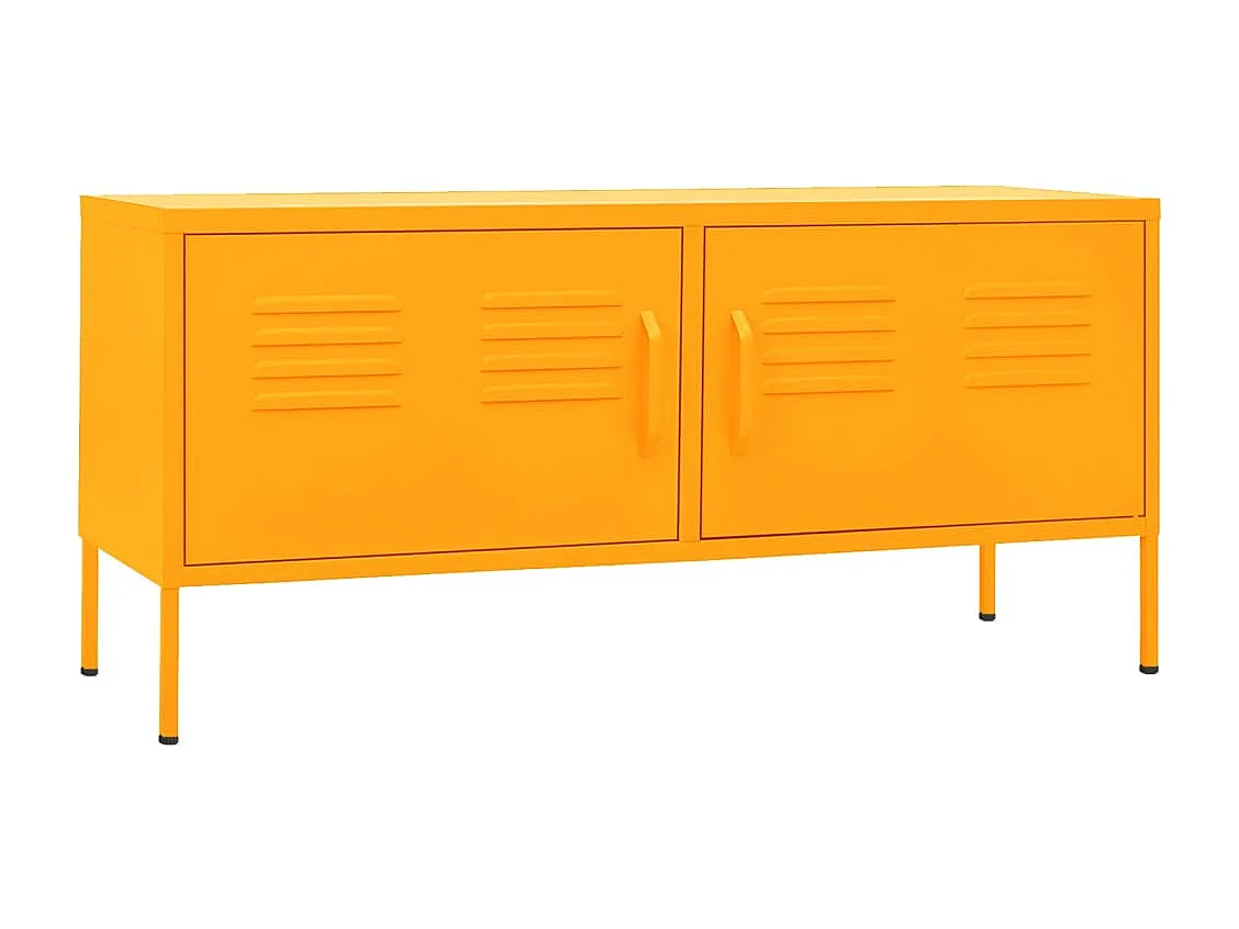 Meuble TV Jaune moutarde 105x35x50 Acier