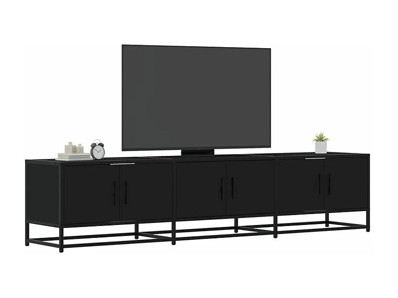 Meuble TV noir 180x35x41 bois d'ingénierie