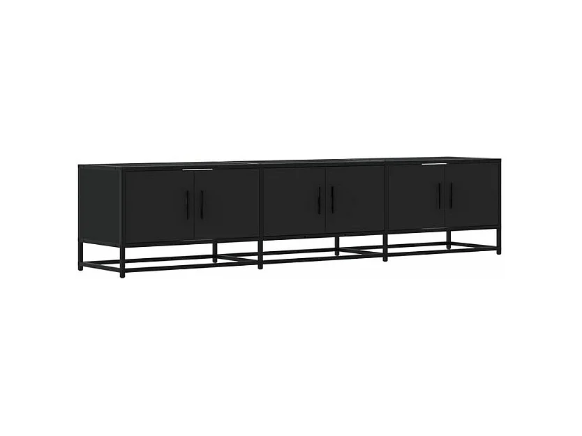 Meuble TV noir 180x35x41 bois d'ingénierie