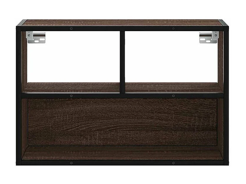 Meuble TV chêne brun 60x31x39,5 bois d'ingénierie et métal