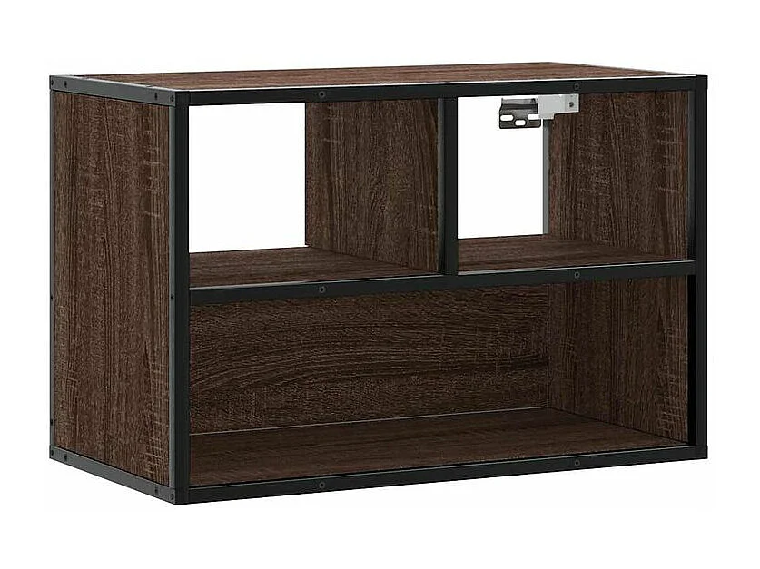 Meuble TV chêne brun 60x31x39,5 bois d'ingénierie et métal