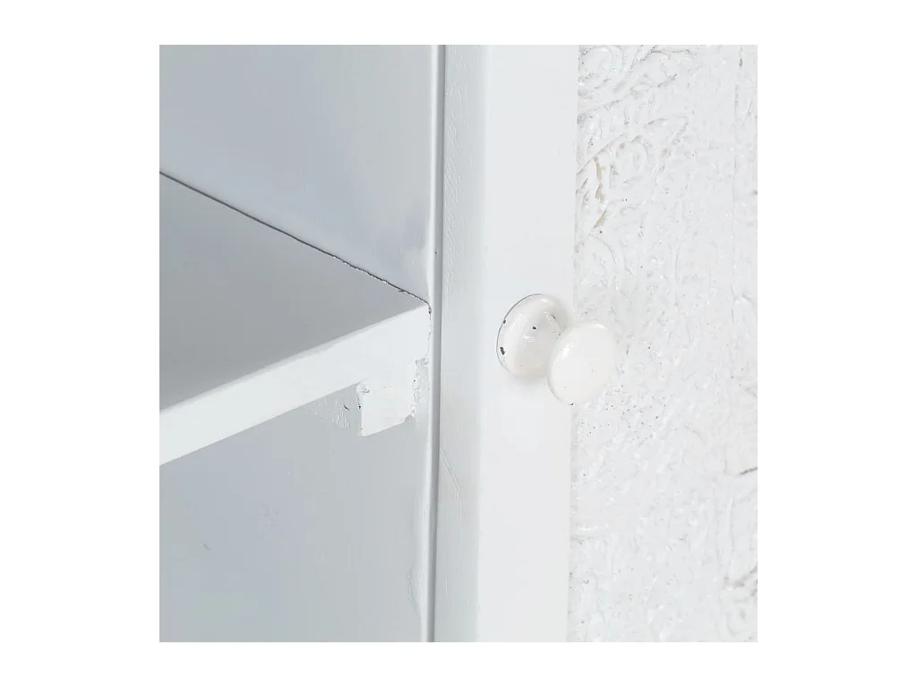 Meuble TV Blanc 115x30x46 Bois massif de manguier