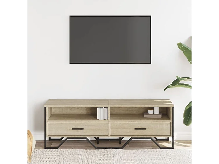 Meuble TV chêne sonoma 122x34x41 bois d'ingénierie