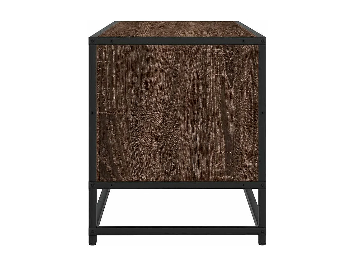 Meuble TV chêne marron 80x34,5x40 bois d'ingénierie et métal