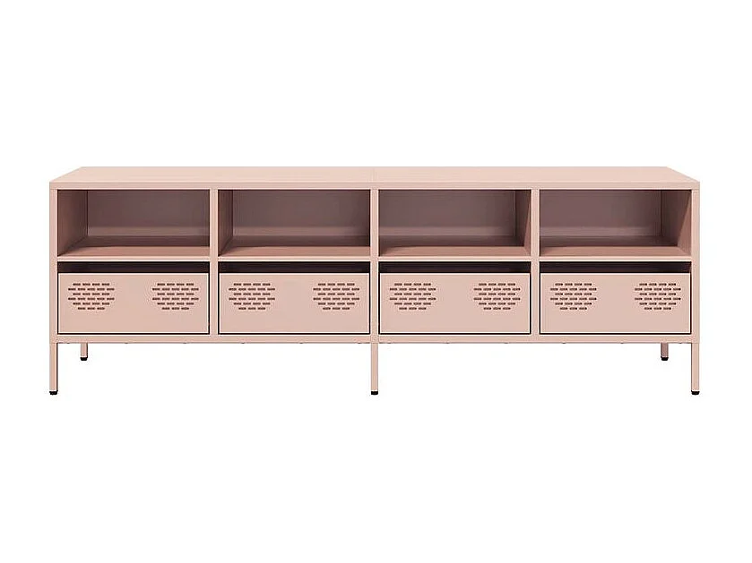 Meuble TV rose 135x39x43,5 acier laminé à froid