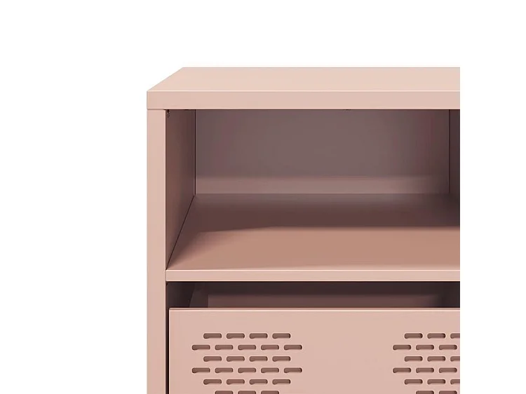 Meuble TV rose 135x39x43,5 acier laminé à froid