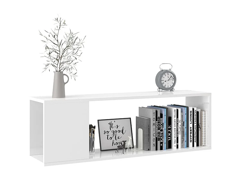 Meuble TV Blanc brillant 100x24x32