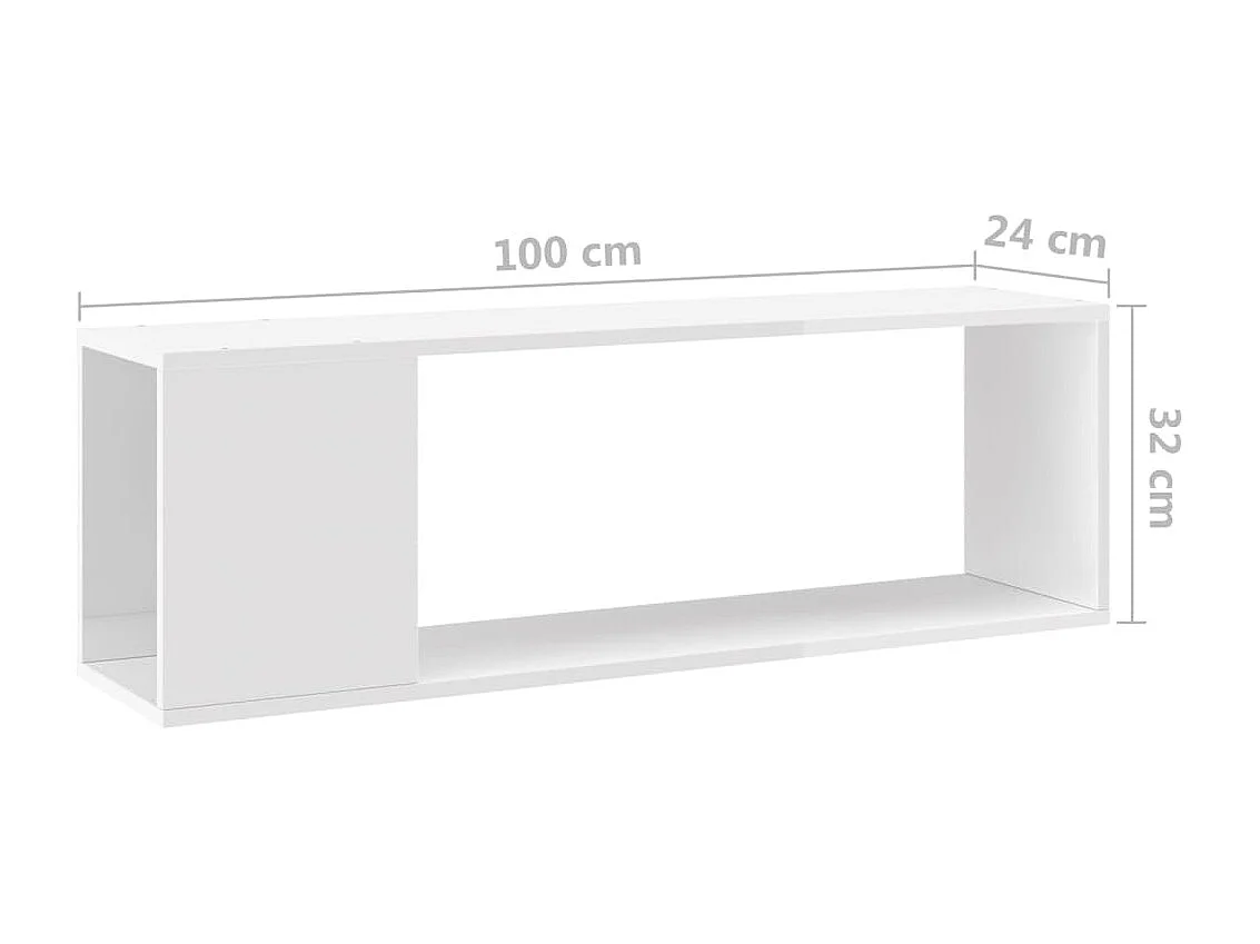 Meuble TV Blanc brillant 100x24x32