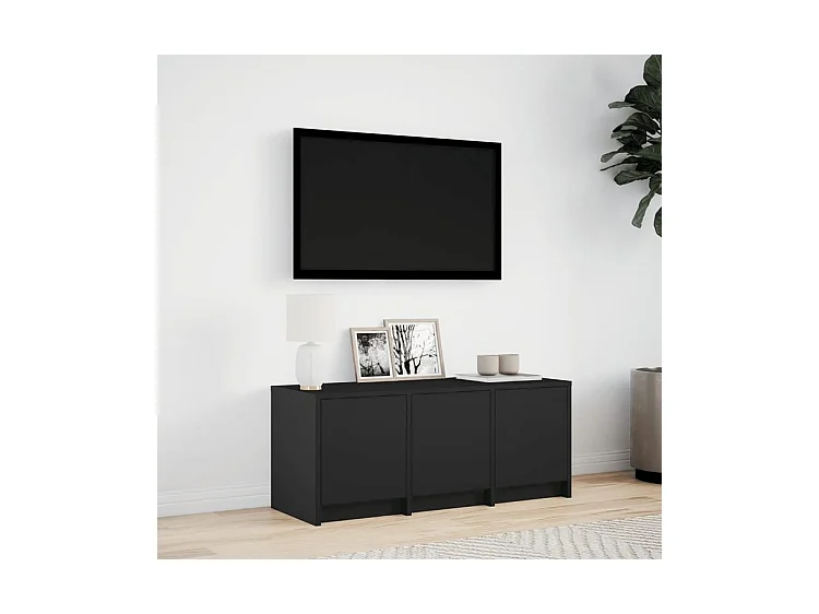 Meuble TV avec LED noir 97x34x40 bois d'ingénierie