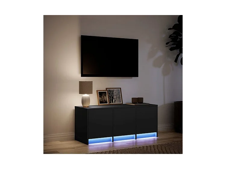 Meuble TV avec LED noir 97x34x40 bois d'ingénierie