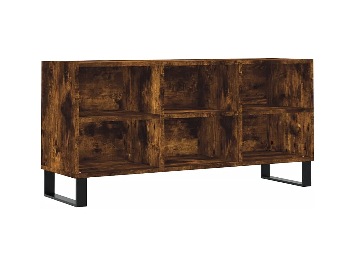 Meuble TV chêne fumé 103,5x30x50 bois d'ingénierie