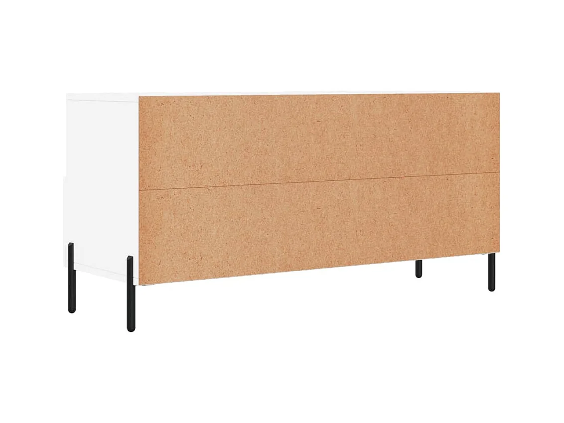 Meuble TV blanc 102x36x50 bois d'ingénierie