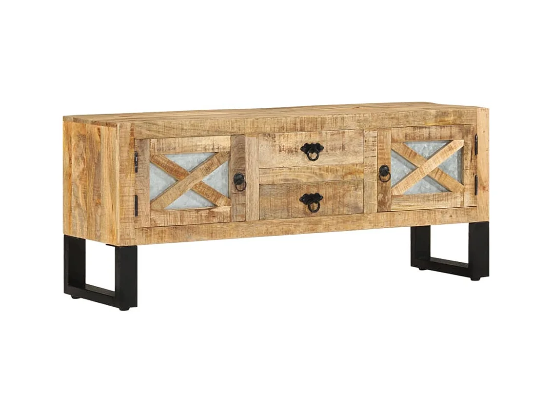 Meuble TV 110x30x45 Bois de manguier brut 3