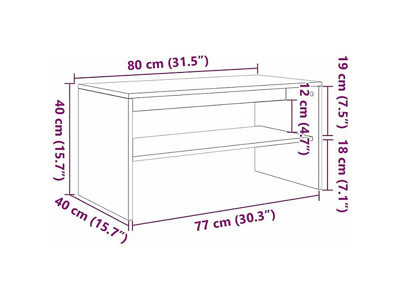 Meuble TV Blanc 80 x 40x40