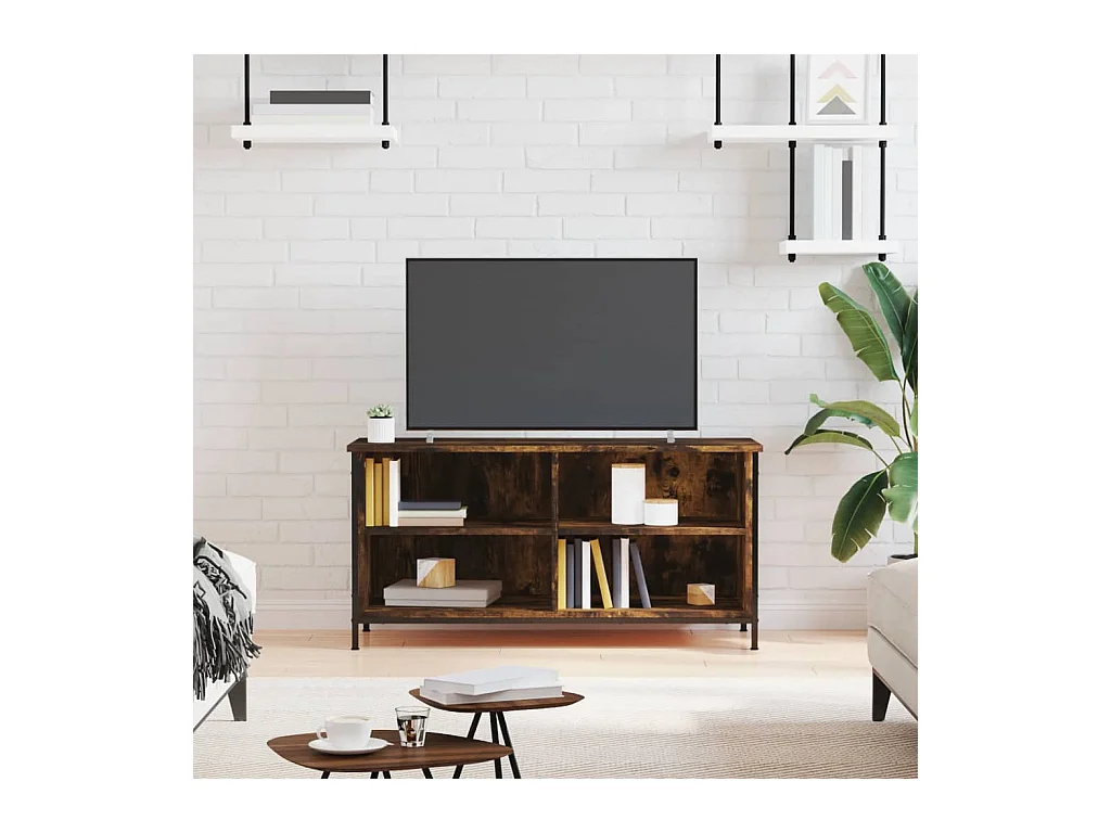 Meuble TV Chêne fumé 100x40x50 Bois d'ingénierie