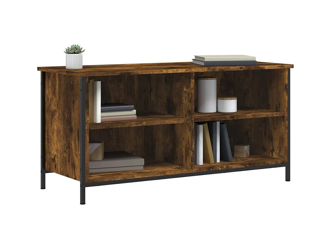 Meuble TV Chêne fumé 100x40x50 Bois d'ingénierie
