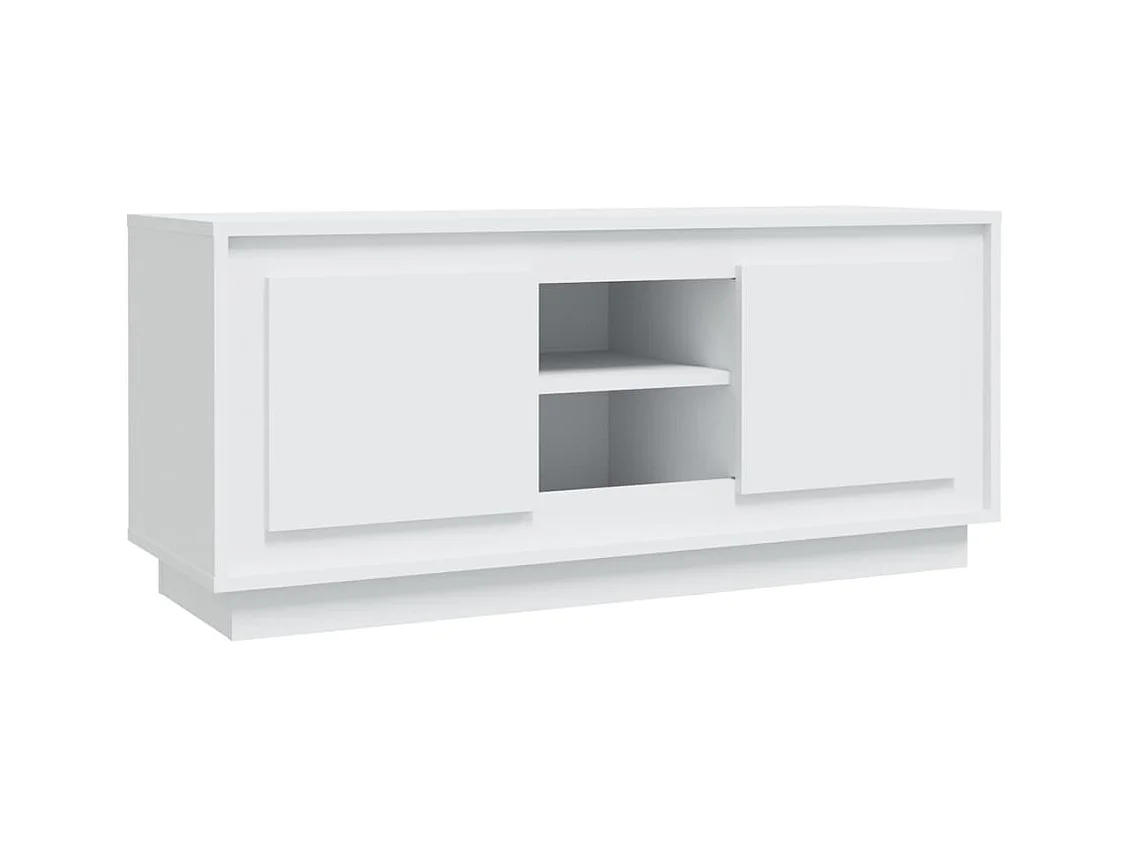 Meuble TV blanc 102x35x45 bois d'ingénierie