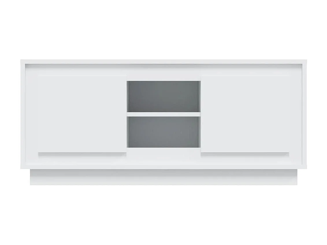 Meuble TV blanc 102x35x45 bois d'ingénierie
