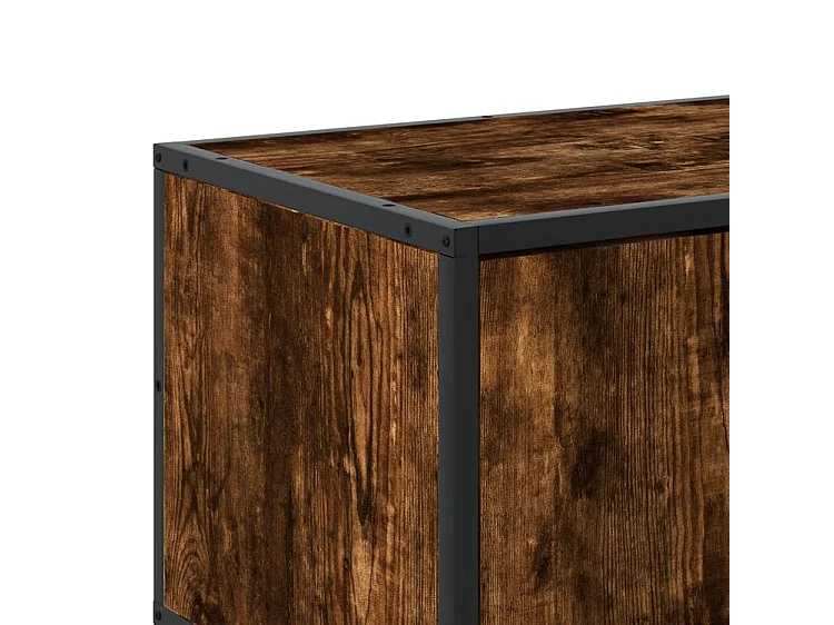 Meuble TV chêne fumé 210x35x41 bois d'ingénierie