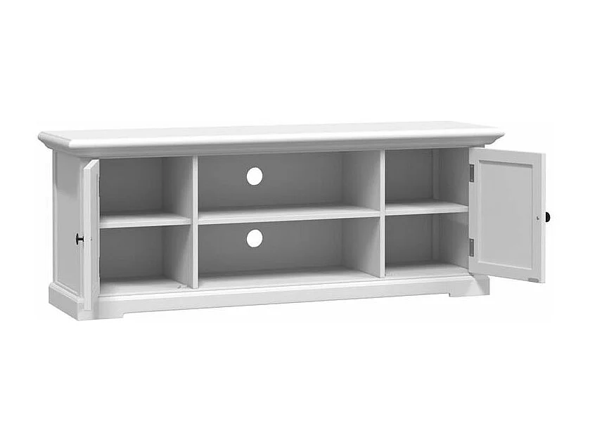 Meuble TV blanc 110x30x41 bois d'ingénierie