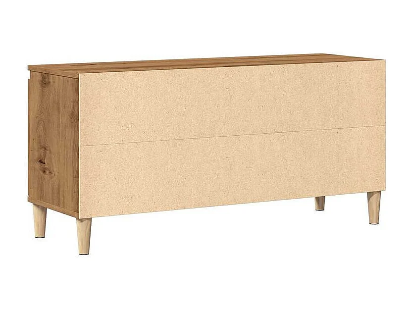 Meuble TV chêne artisanal 102x35x50 bois d'ingénierie