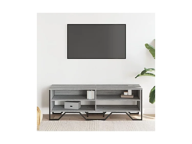 Meuble TV sonoma gris 122x34x41 bois d'ingénierie
