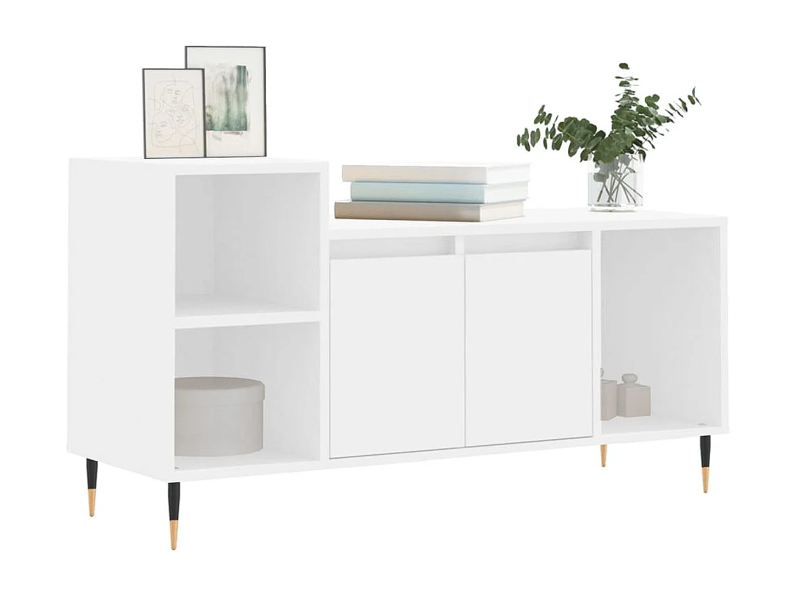 Meuble TV Blanc 100x35x55 Bois d'ingénierie