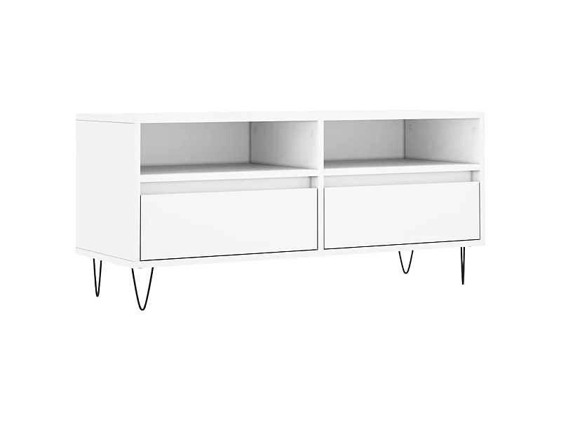 Meuble TV blanc 100x34,5x44,5 bois d'ingénierie