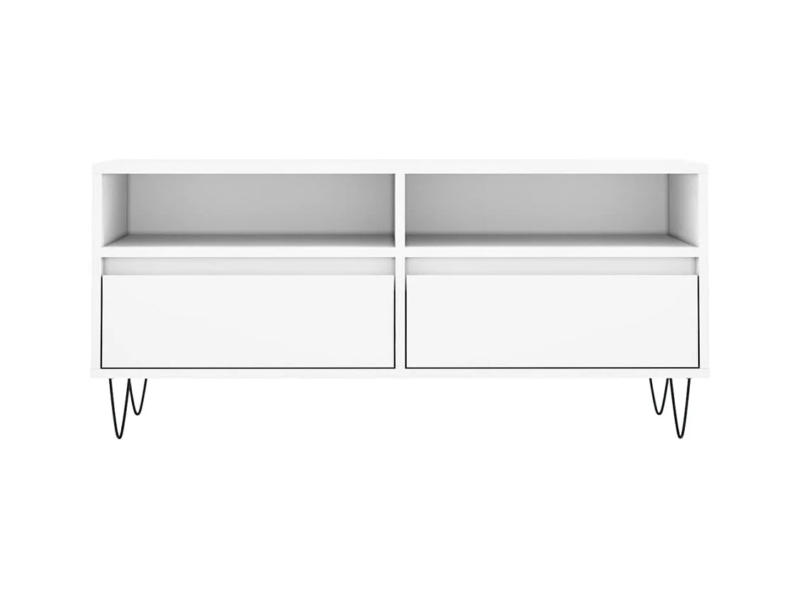 Meuble TV blanc 100x34,5x44,5 bois d'ingénierie