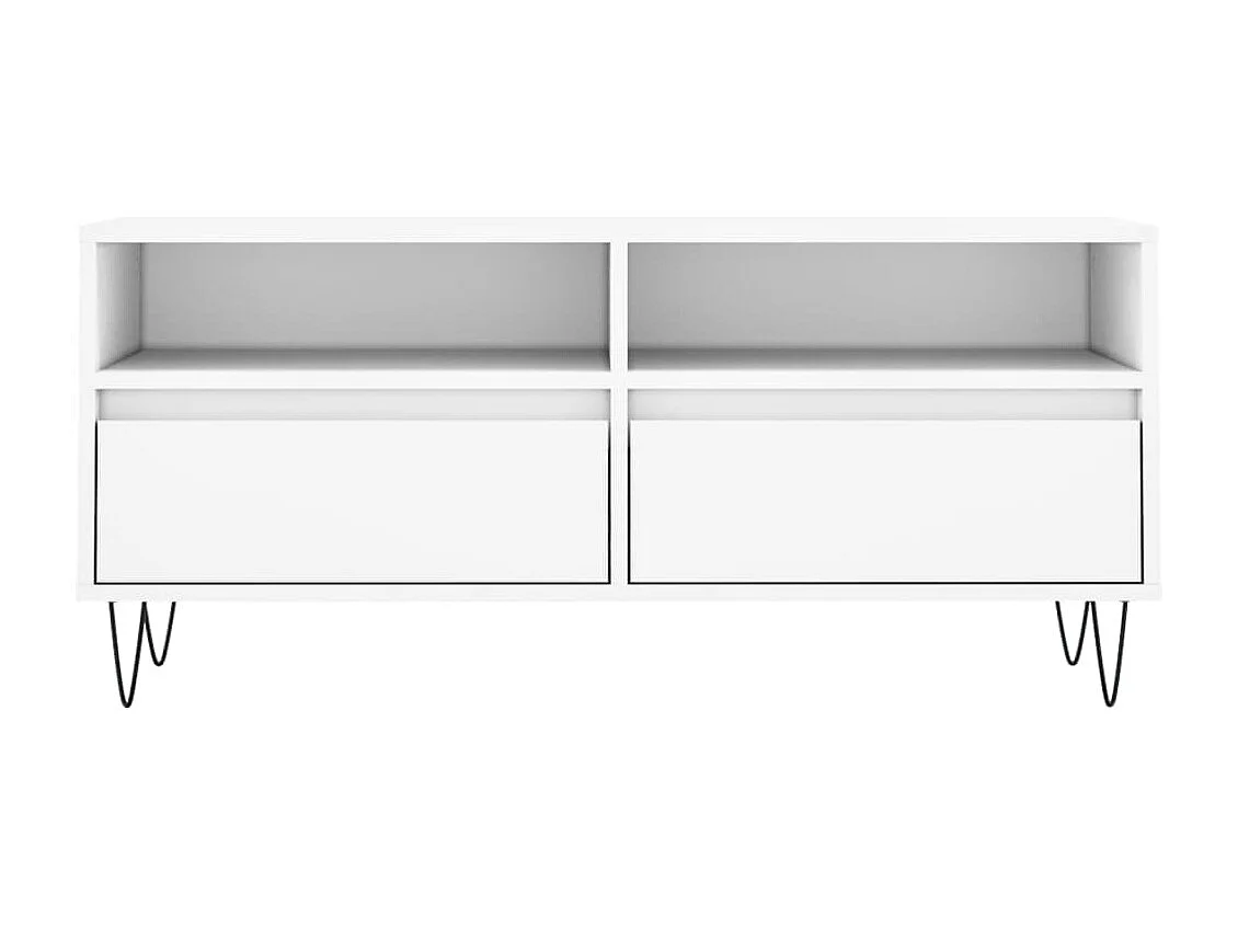 Meuble TV blanc 100x34,5x44,5 bois d'ingénierie