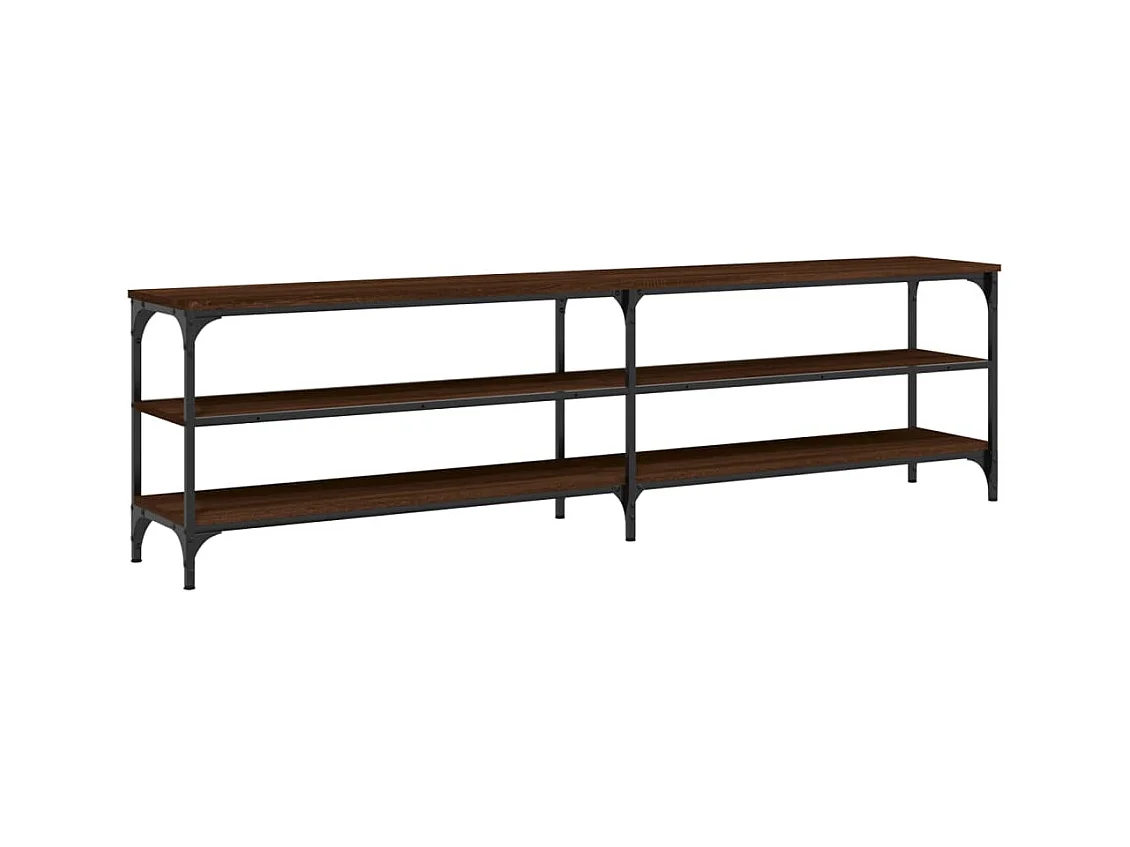Meuble TV chêne marron 180x30x50 bois d'ingénierie et métal