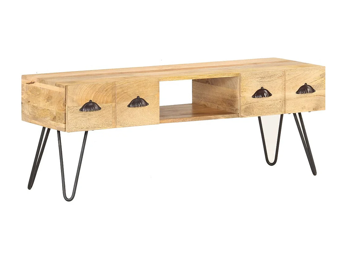 Meuble TV 120x35x45 Bois solide de manguier