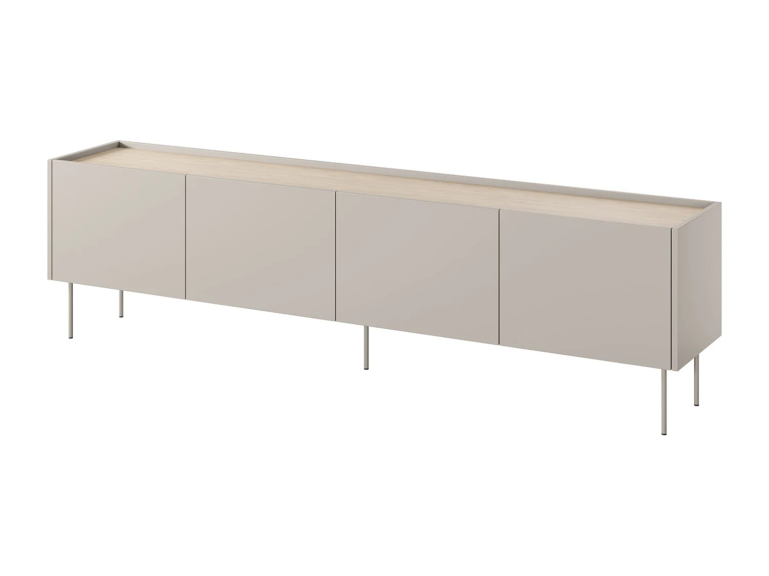 4-türiger TV-Schrank mit Metallfuß 220x60 cm