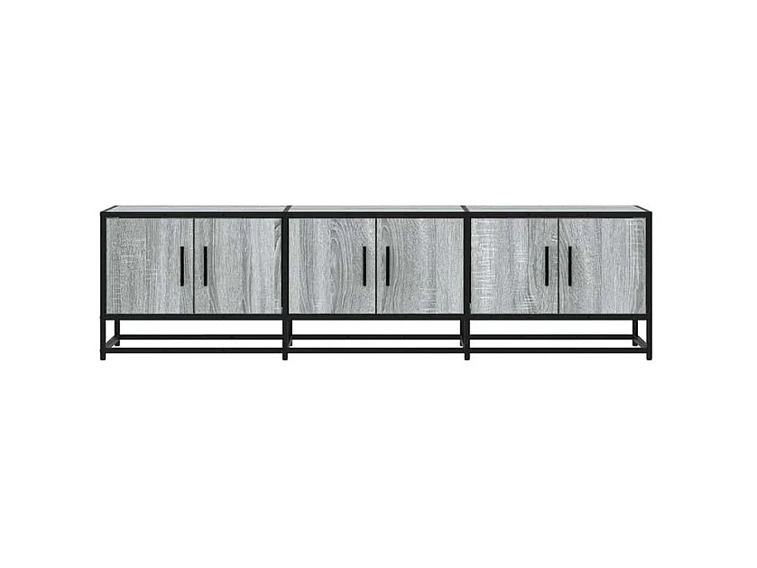 Meuble TV sonoma gris 150x35x41 bois d'ingénierie et métal