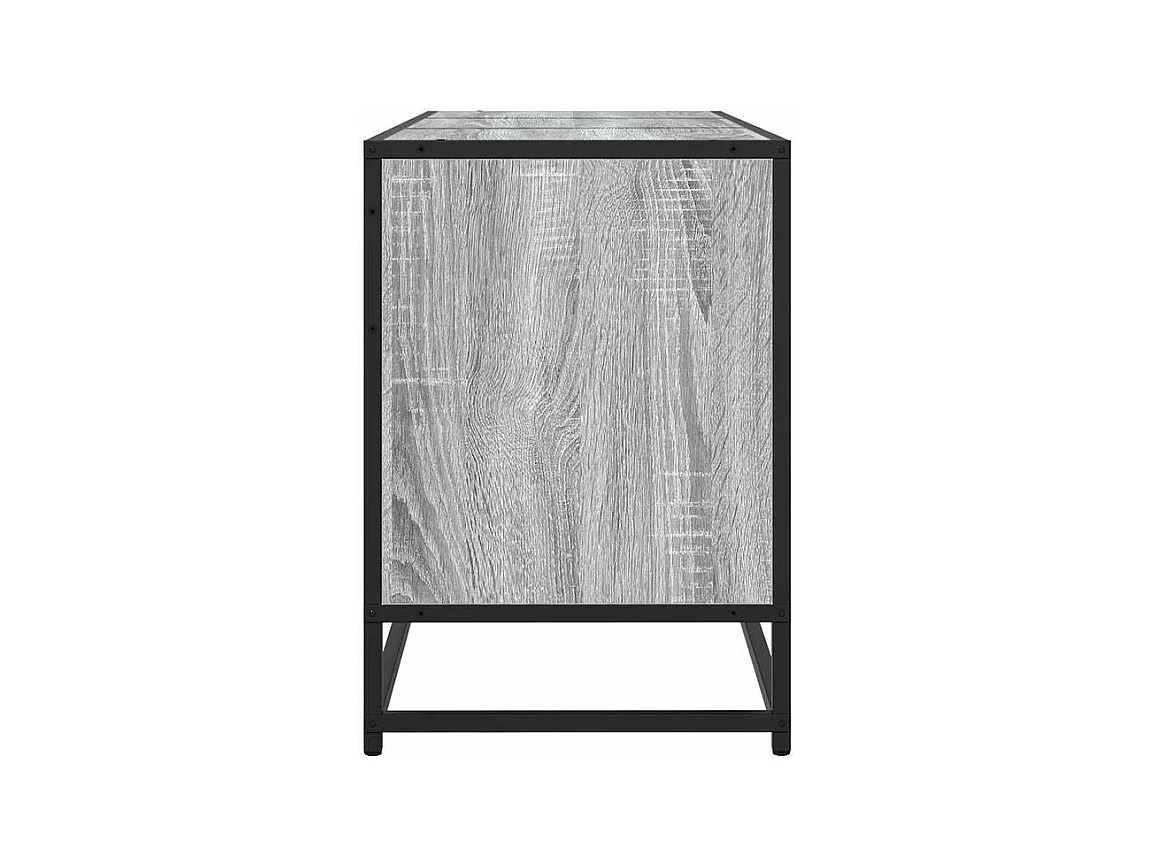 Meuble TV sonoma gris 150x35x41 bois d'ingénierie et métal