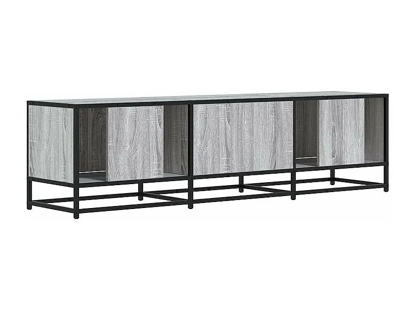 Meuble TV sonoma gris 150x35x41 bois d'ingénierie et métal