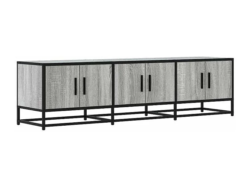 Meuble TV sonoma gris 150x35x41 bois d'ingénierie et métal