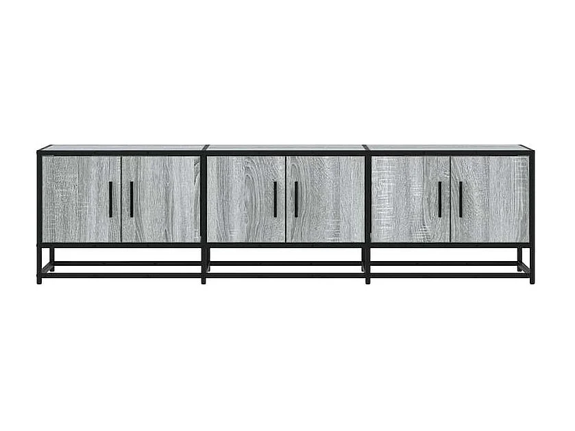 Meuble TV sonoma gris 150x35x41 bois d'ingénierie et métal