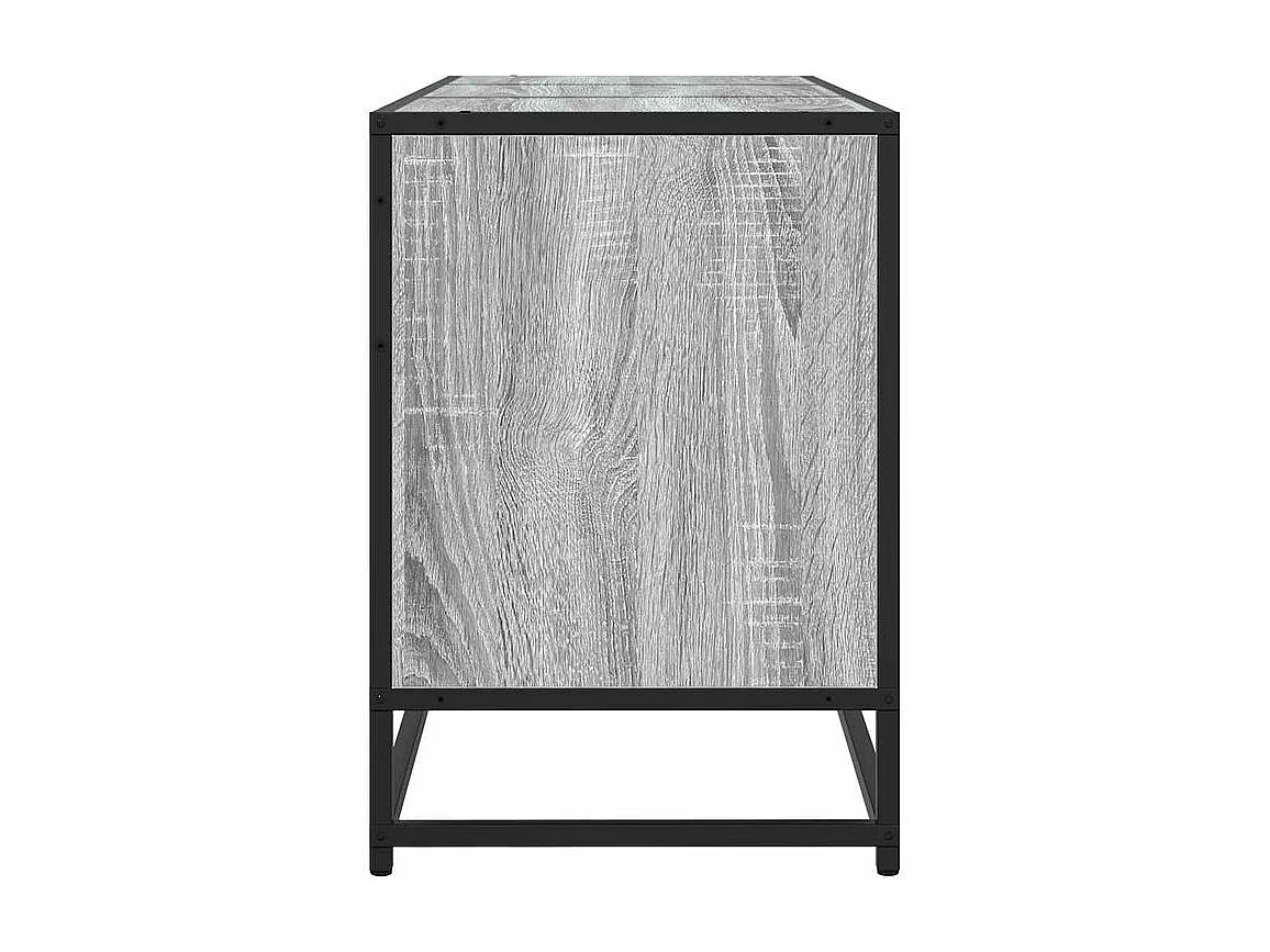 Meuble TV sonoma gris 150x35x41 bois d'ingénierie et métal