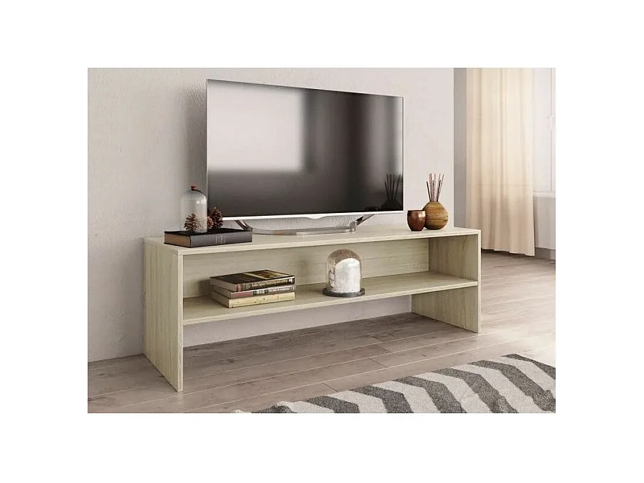 Meuble TV bois chêne clair Thela 120cm