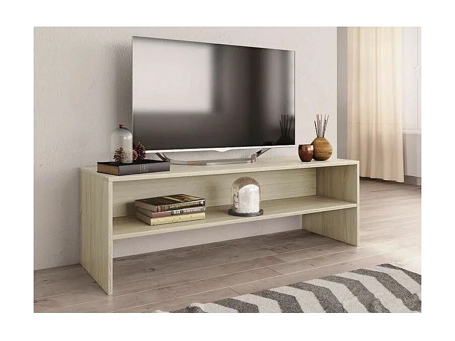 Meuble TV bois chêne clair Thela 120cm