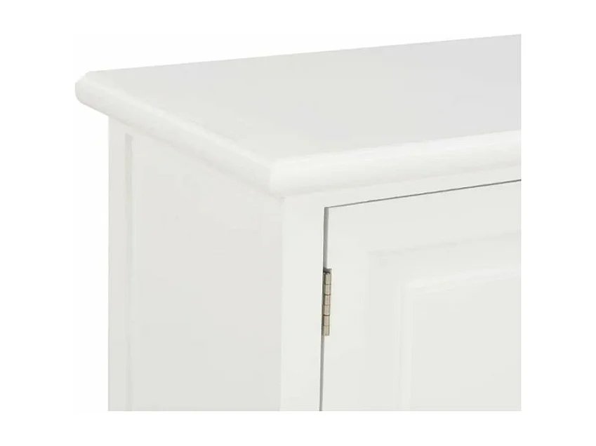 Meuble TV 1 porte bois et paulownia blanc Pablo