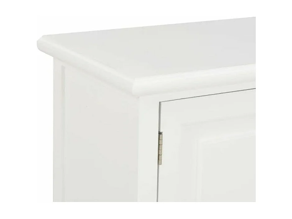 Meuble TV 1 porte bois et paulownia blanc Pablo