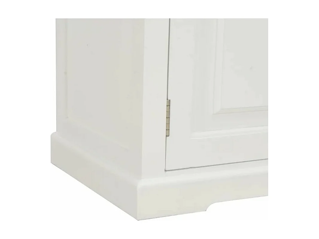 Meuble TV 1 porte bois et paulownia blanc Pablo