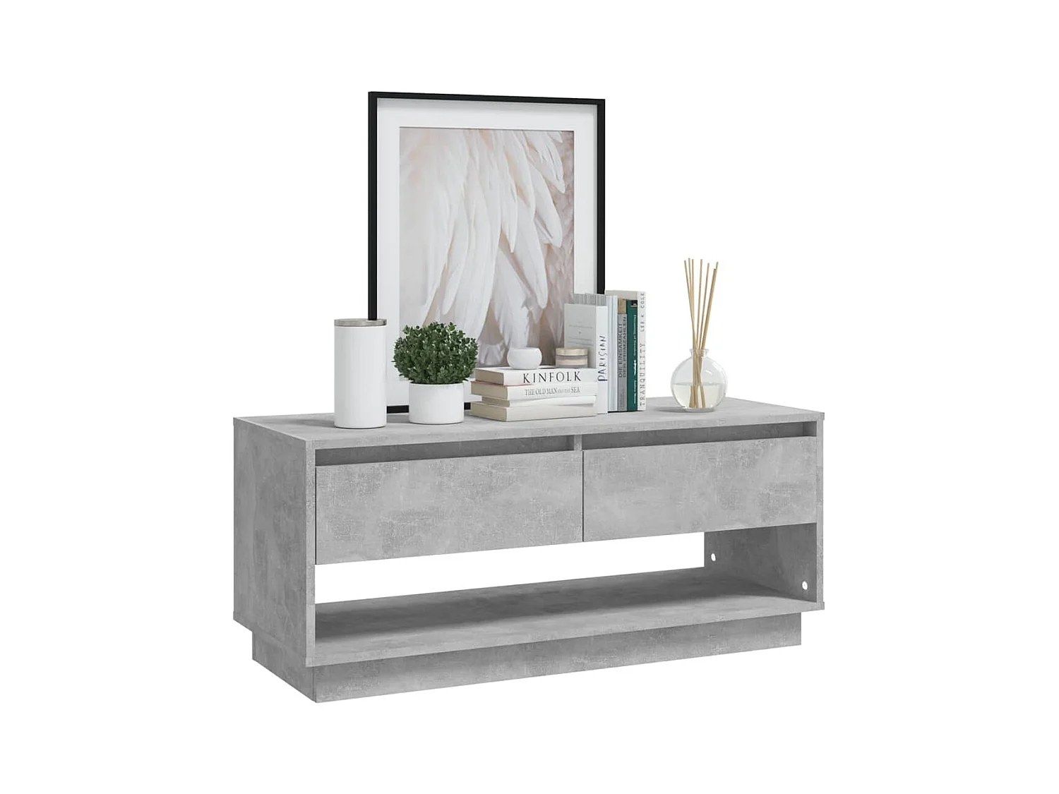 Meuble TV Gris béton 102x41x44
