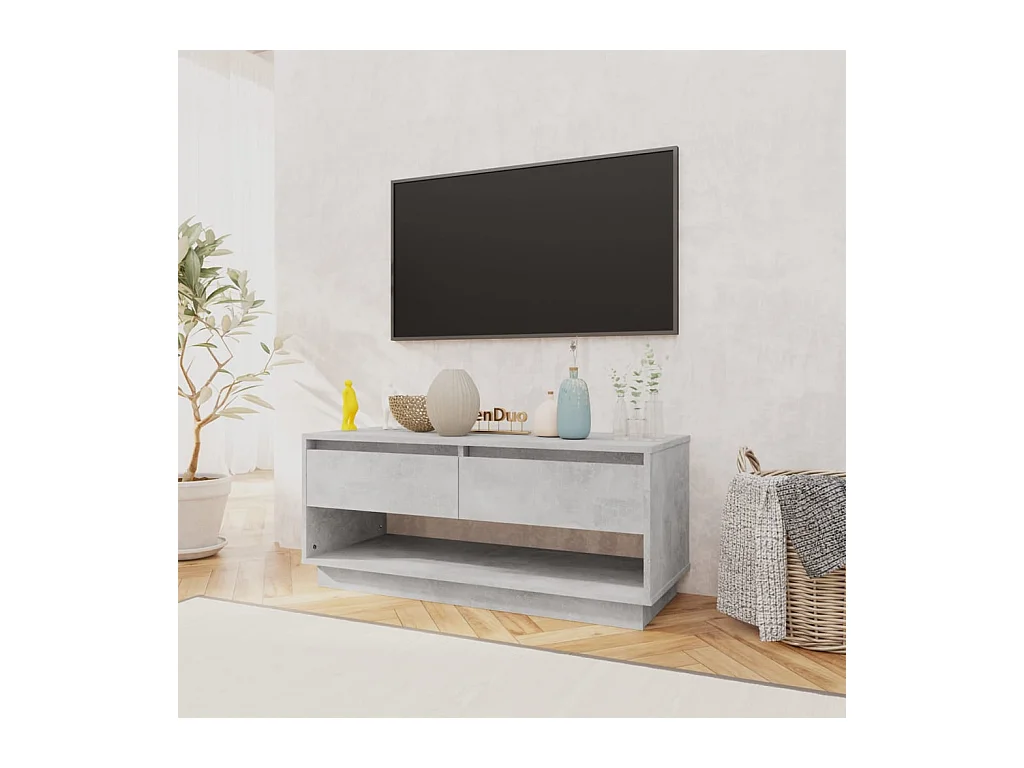 Meuble TV Gris béton 102x41x44